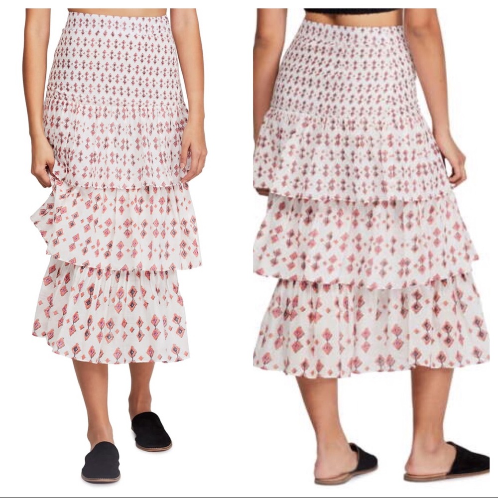Free People Cha Cha Tiered Ruffle Skirt - Picture 2 of 7
